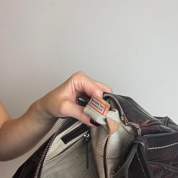 Dooney & Bourke Brown Crocodile Leather Hobo Shouder Bag - Picture 8 of 8